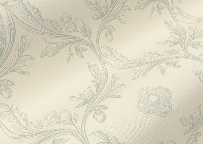 Trellis Prints, Vine and Bloom Romsey Bud Green - Roller Blind - Image 4